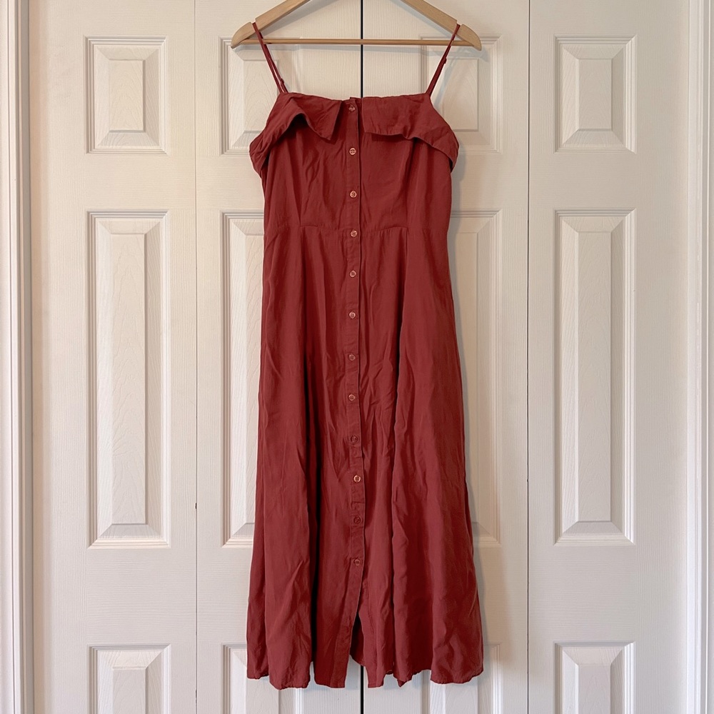 Rust Orange Midi Dress